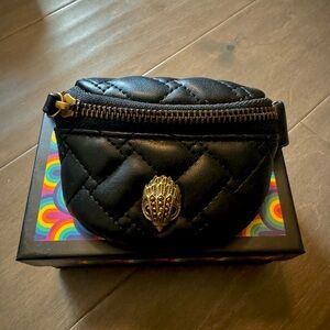 Quilted Black Waist Bag with Gold Detail